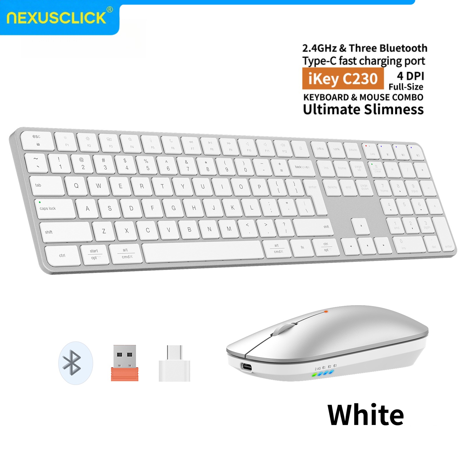 Keyboard Gaming Mac - NexusClick Combo Tastiera e Mouse Wireless