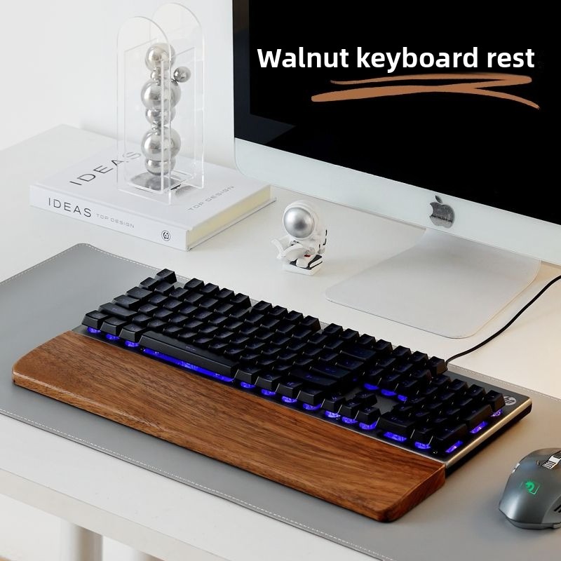 Gaming Keyboard And Mouse Combo - Tastiera in legno massello Poggiapolsi Tappetino