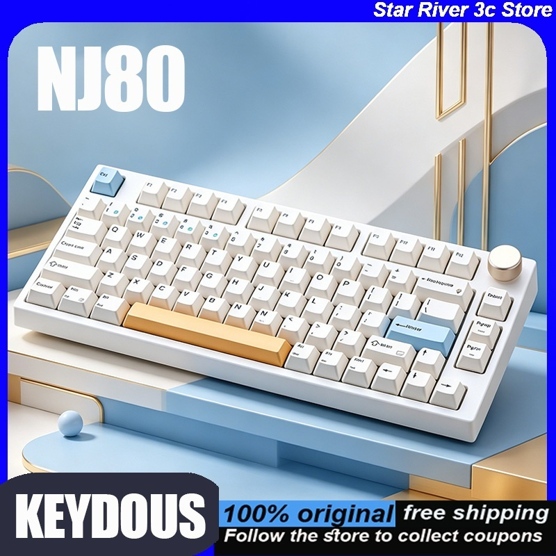 Keyboard Gaming Mac - Tastiera meccanica KEYDOUS NJ80 Tri-Mode Bluetooth