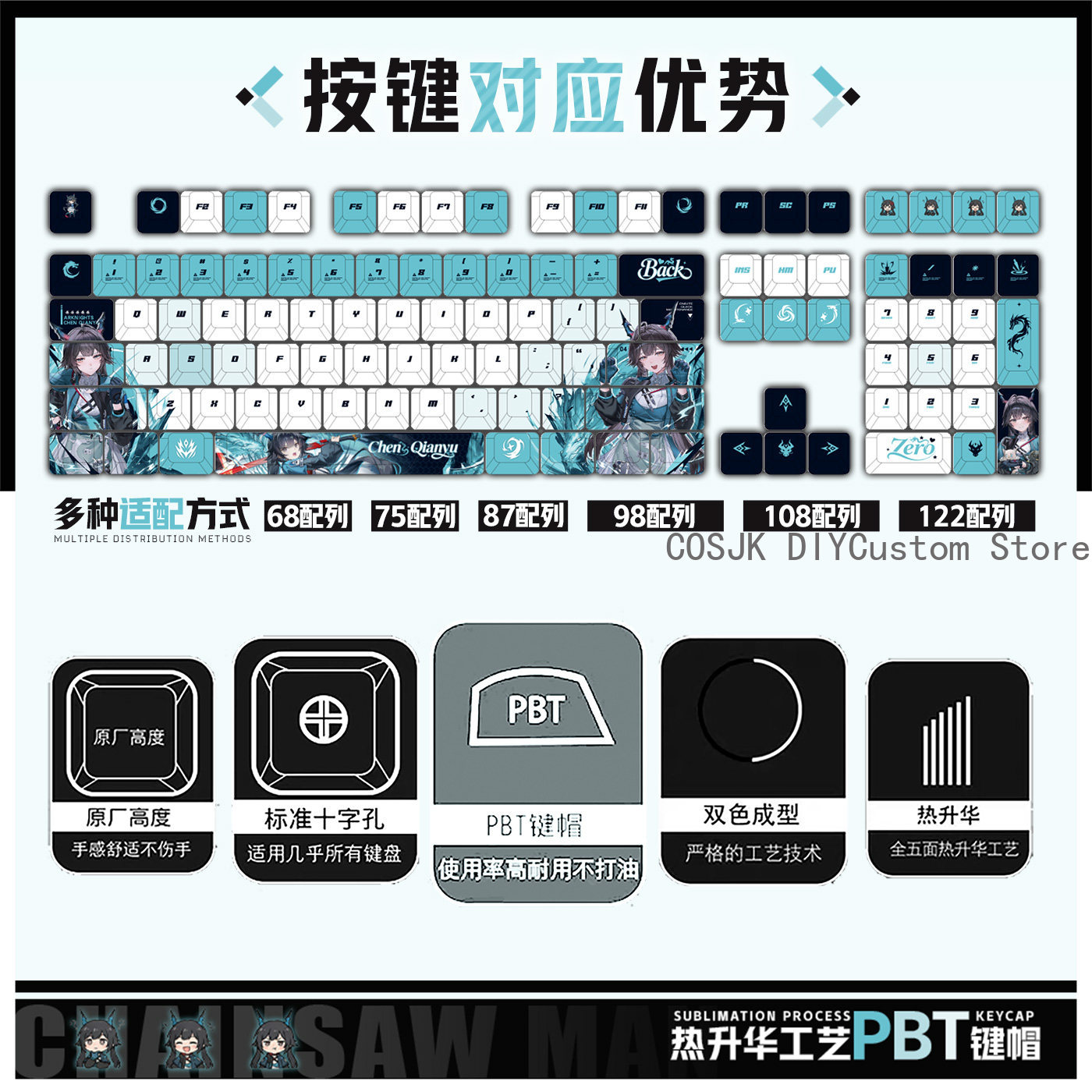 Set di 122 Tasti Anime Chen Qi - Gaming Keyboard Mechanical recensione e prezzo